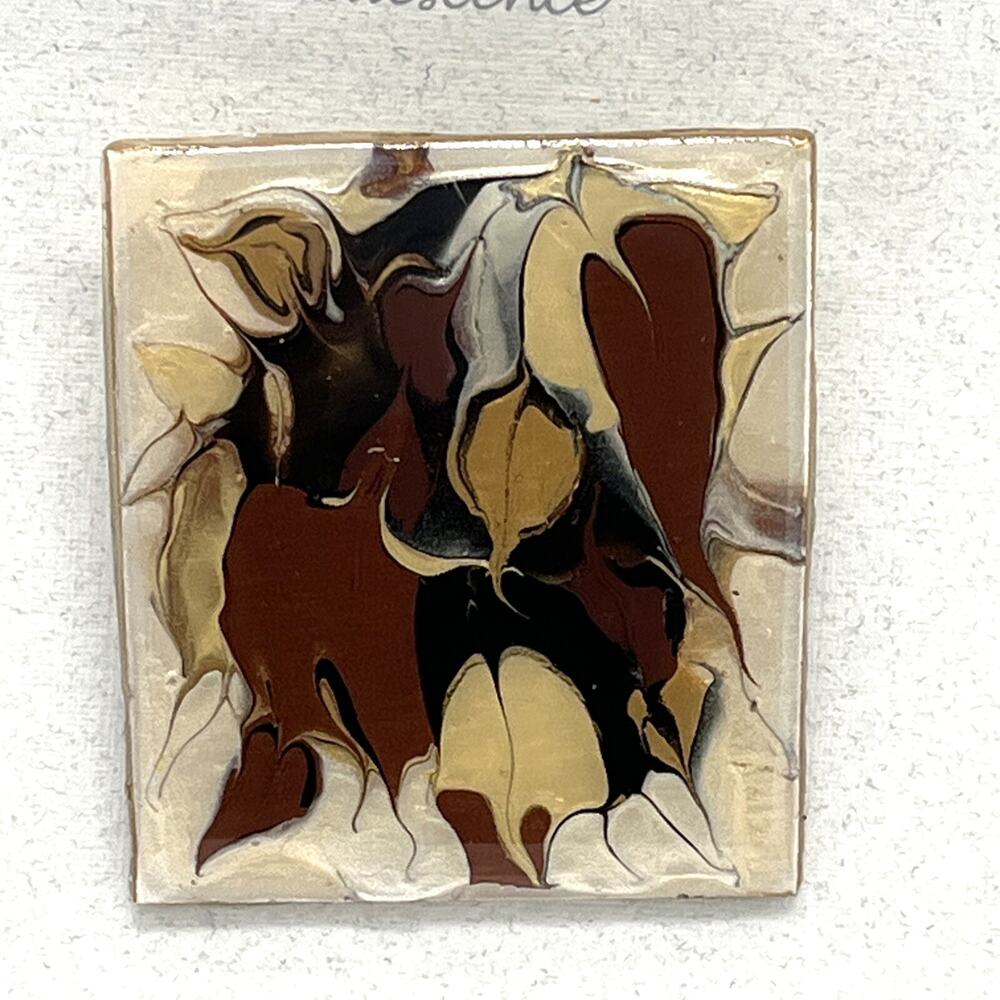 Nancy M. Hester “Iridescence” Artisan Modern Art Brooch Brown & Gold Statement